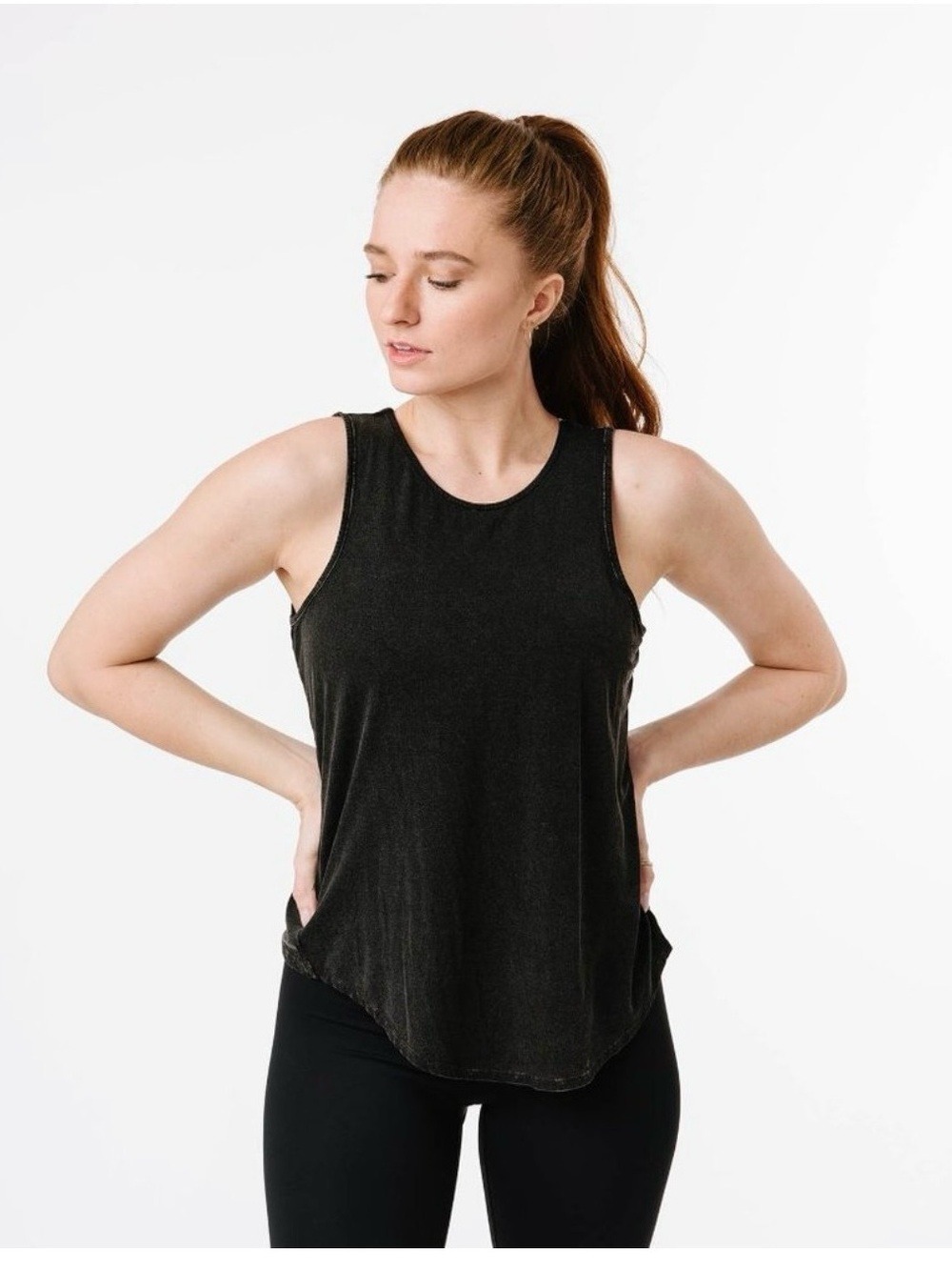 Zyia Black Women's Twist Slouch Tank NWT